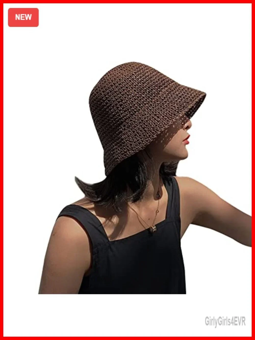 Hand-Woven Packable Beach Bucket Sun Hat with UV Protection